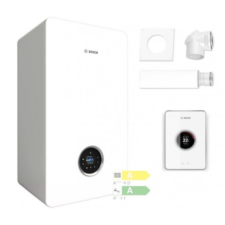 Pakiet Bosch Condens GC5700iW 30/35 C 23 kocioł kondensacyjny dwufunkcyjny + regulator CT200 + zestaw do szachtu 80/125 2581