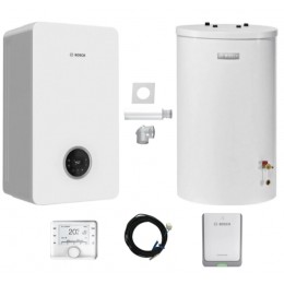 Bosch Condens GC2300iW 15P kocioł gazowy+ zasobnik WST120-5O+ regulator CW400+ moduł K30RF+ wyrzut boczny