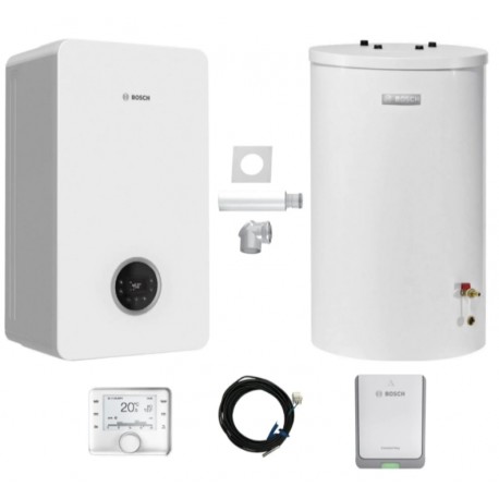 Bosch Condens GC2300iW 15P kocioł gazowy+ zasobnik WST120-5O+ regulator CW400+ moduł K30RF+ wyrzut boczny
