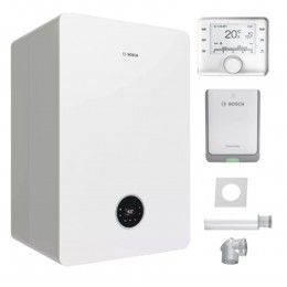 Bosch Condens 5700i WT 24/48 kocioł dwufunkcyjny, z wbudowanym zasobnikiem 48l, regulator CW400, moduł K30RF, zestaw do szachtu