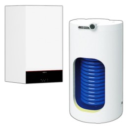 Viessmann VITODENS 100-W 32 kW Kocioł jednofunkcyjny + zasobnik c.w.u. EWS 160 o pojemności 144l z grzałką ceramiczną 2,2kW